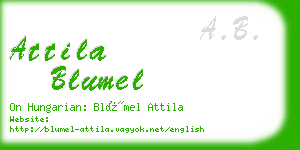 attila blumel business card